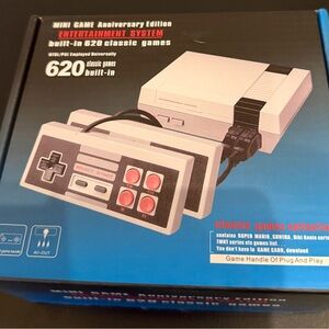 Classic Retro Gaming Console with 620 Built-in Games - White and Black